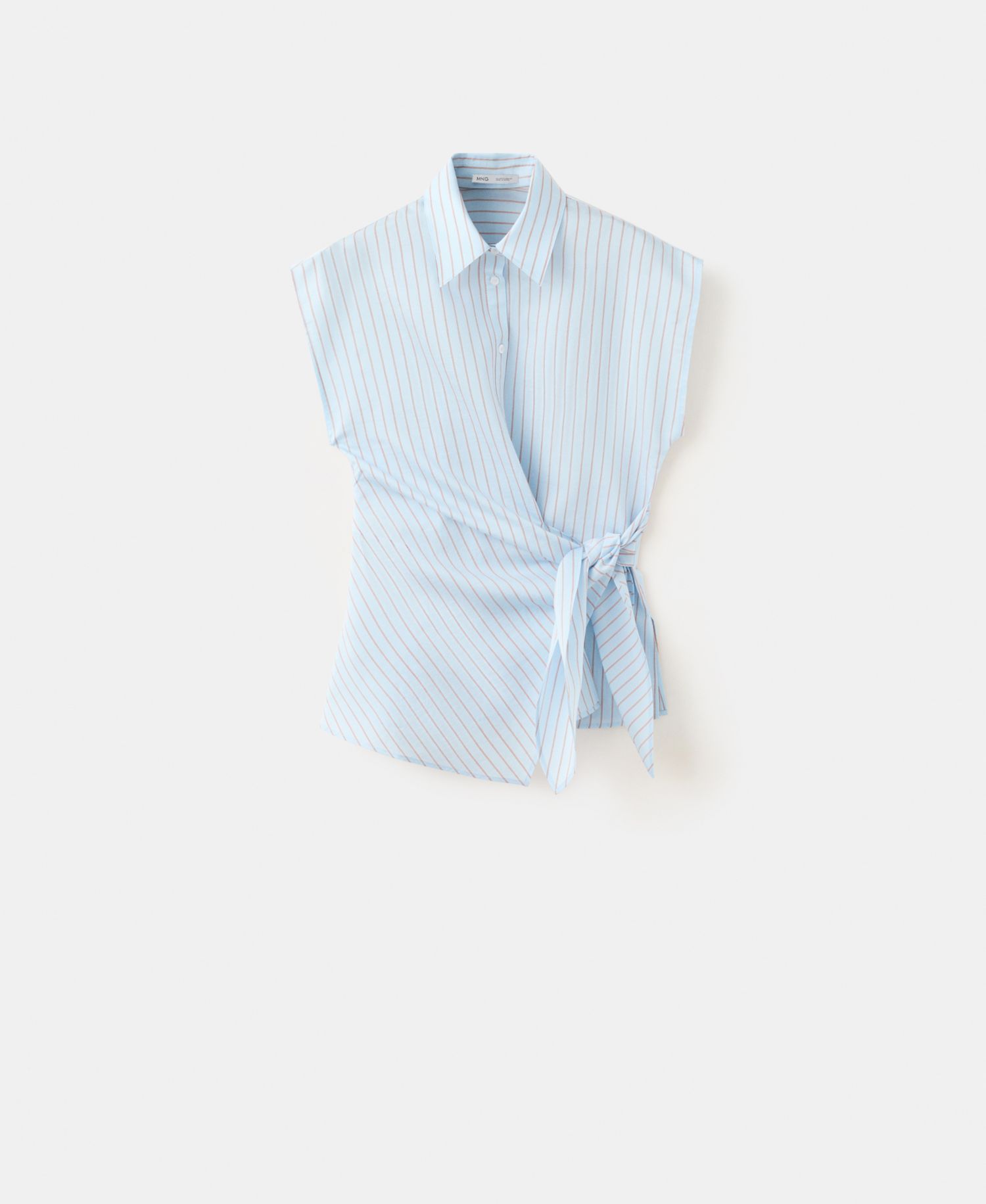 Women's Tie Detail Lyocell Striped Shirt