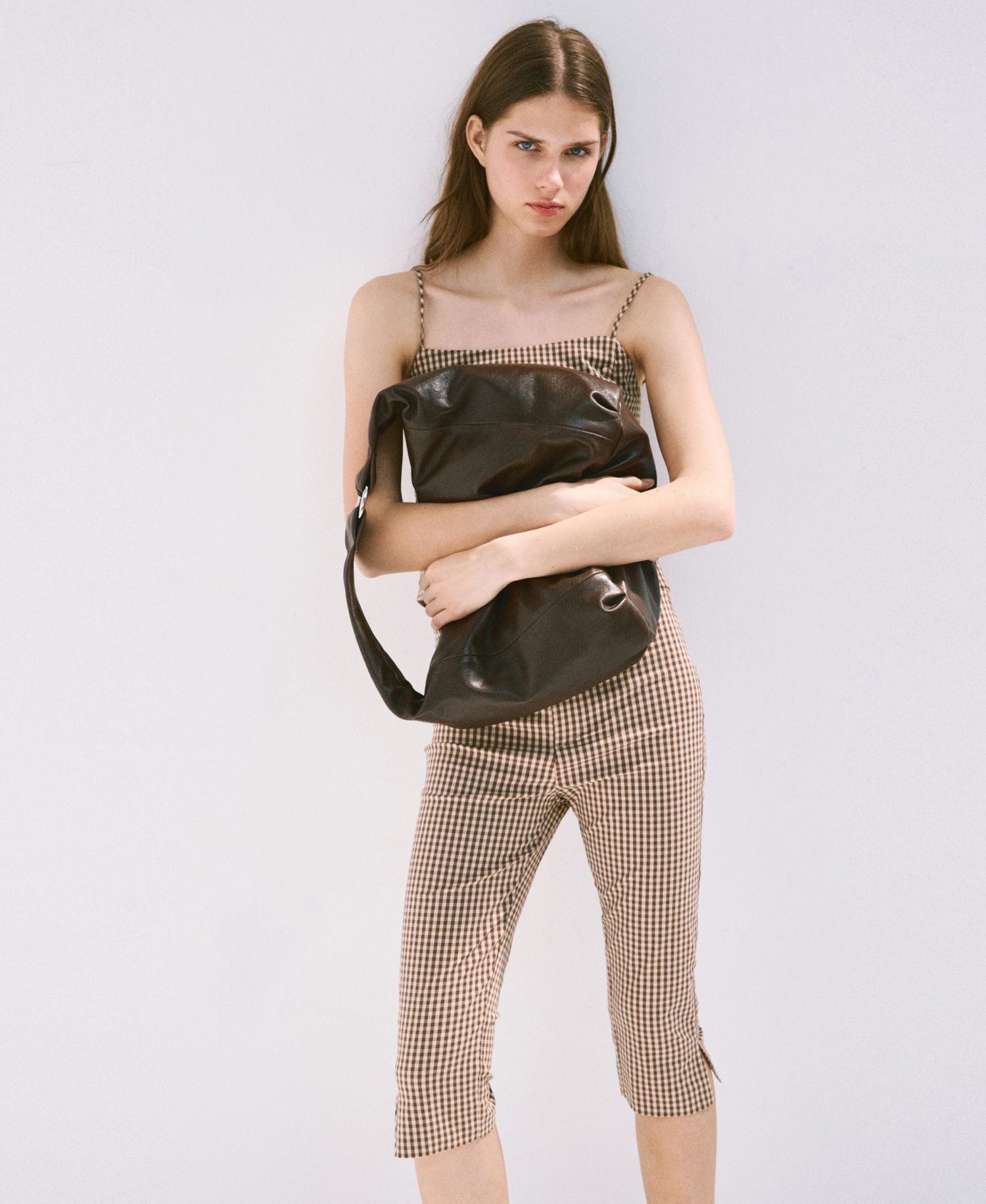 Women's Gingham Capri Pants