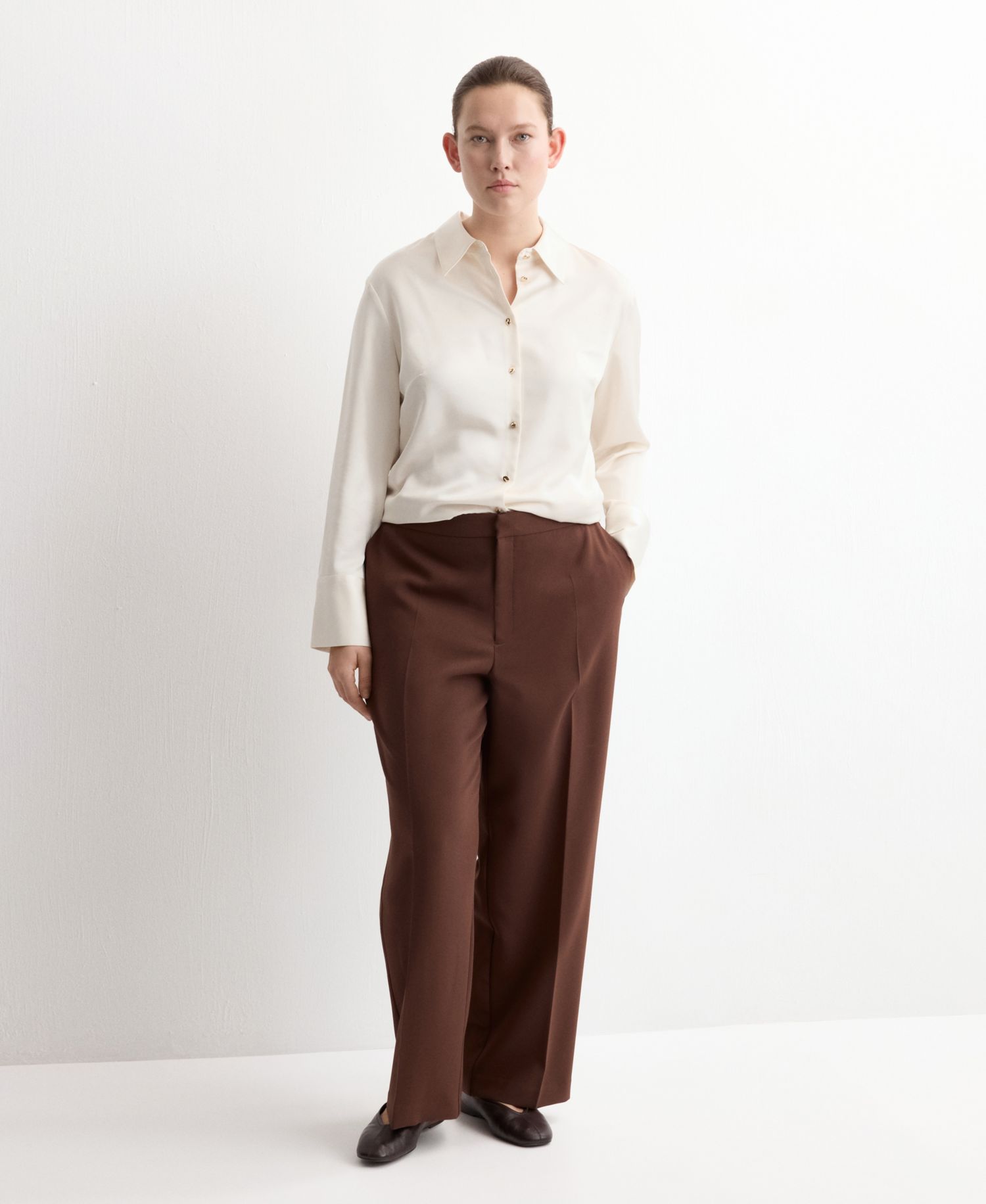Women's Satin Finish Flowy Shirt