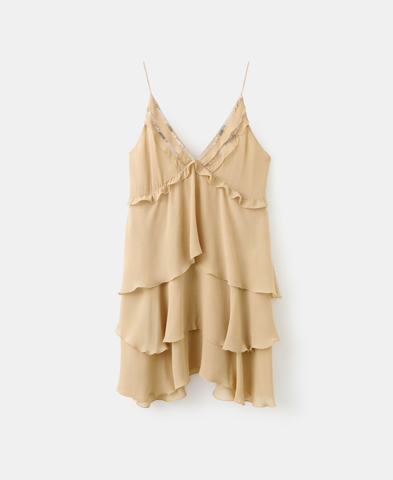 Women's Bead Detail Ruffled Dress