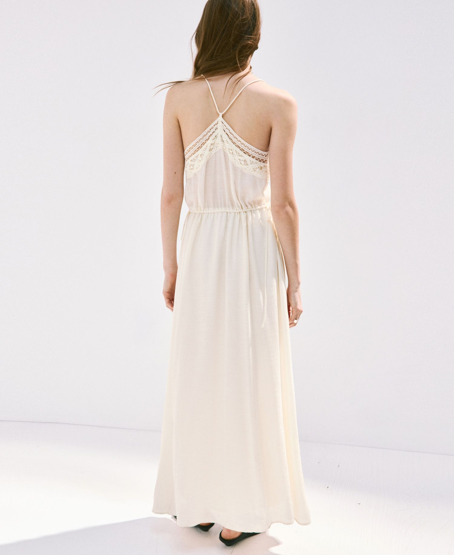 Women's Openwork Embroidery Crinkled Dress
