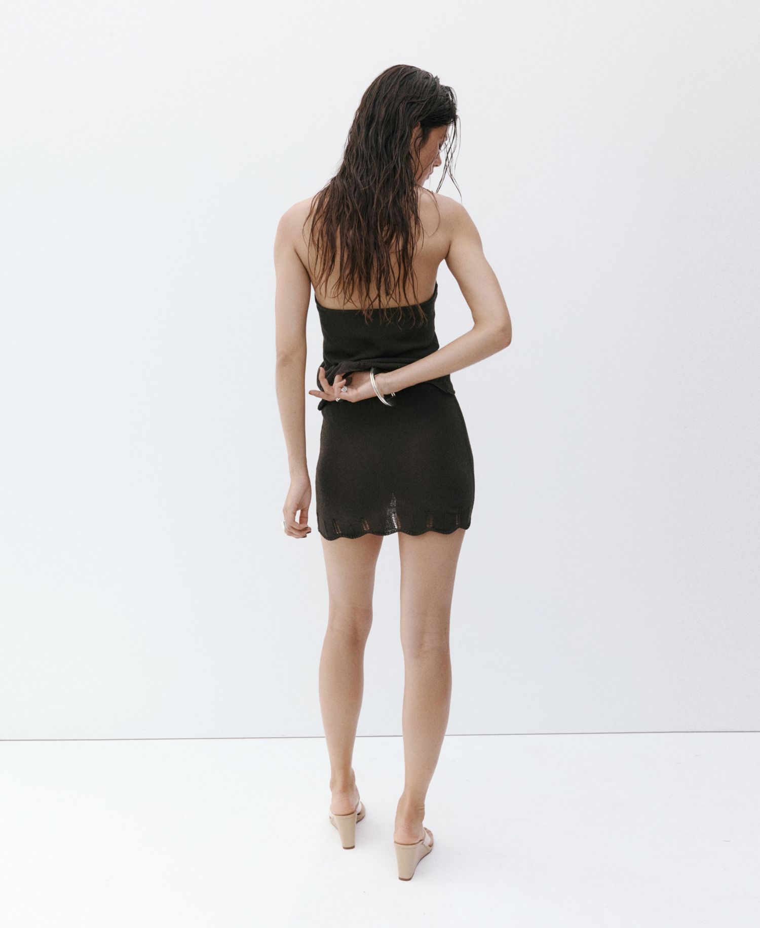 Women's Scalloped Hem Crocheted Skirt