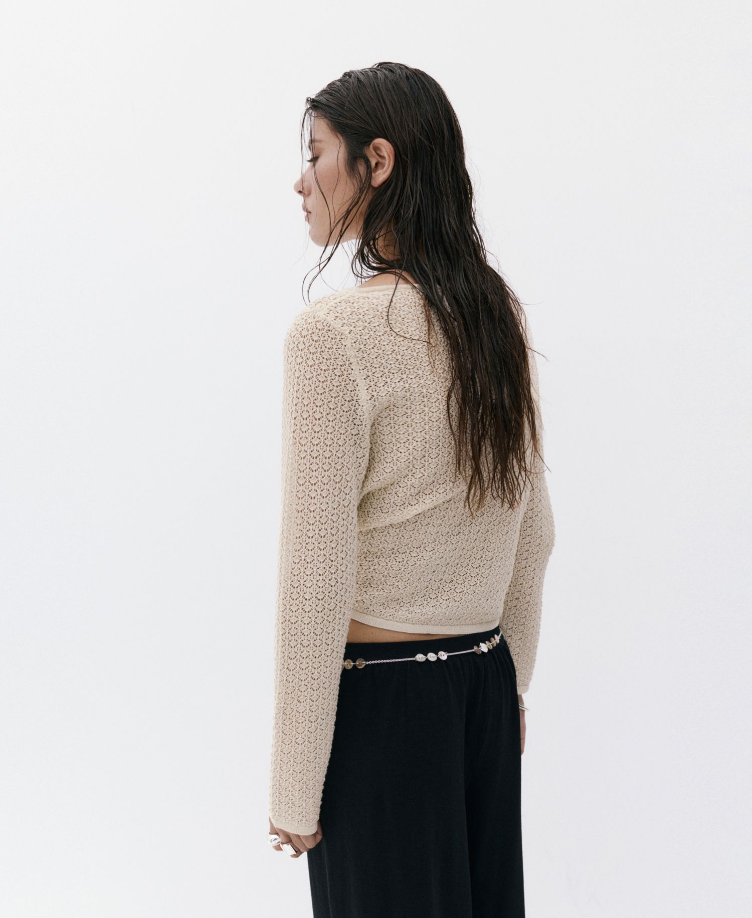 Women's Open-Knit Lurex Sweater