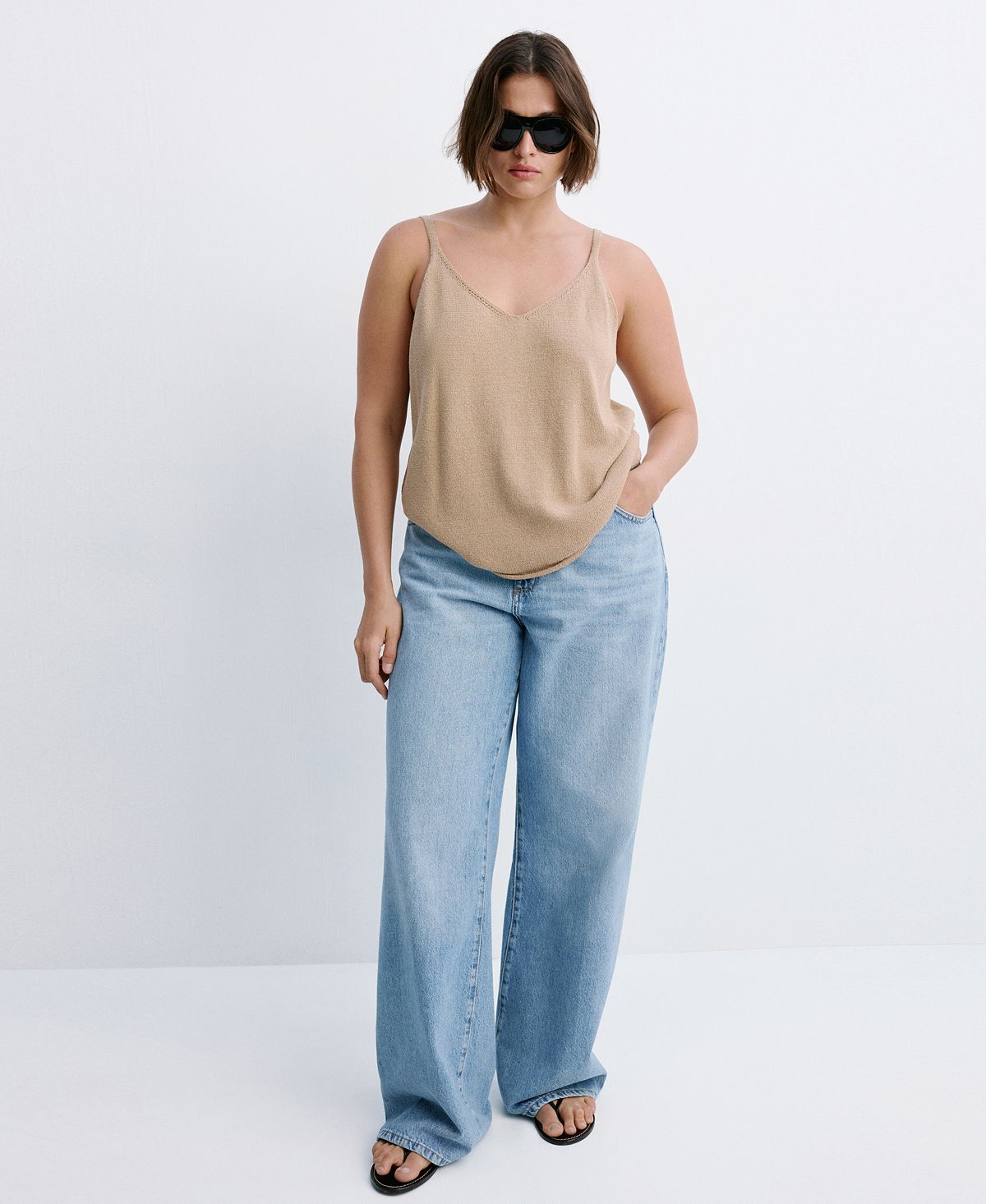 Mango Women's Danila High-Waisted Wide Leg Jeans view 6 — MAYCSS fashion products