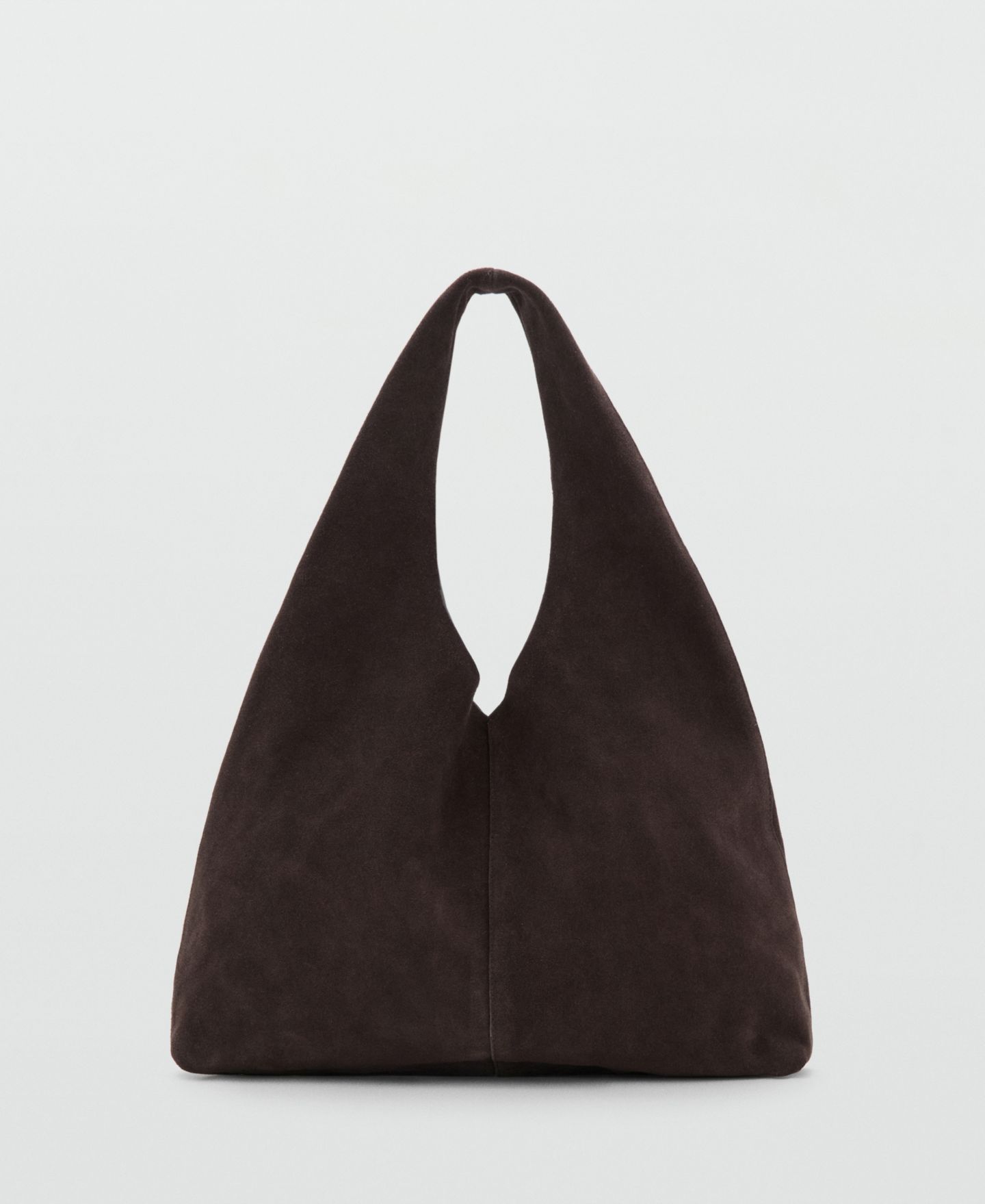 Женская сумка MANGO Suede Shopper, цвет: Тёмный коричневый — фото 1