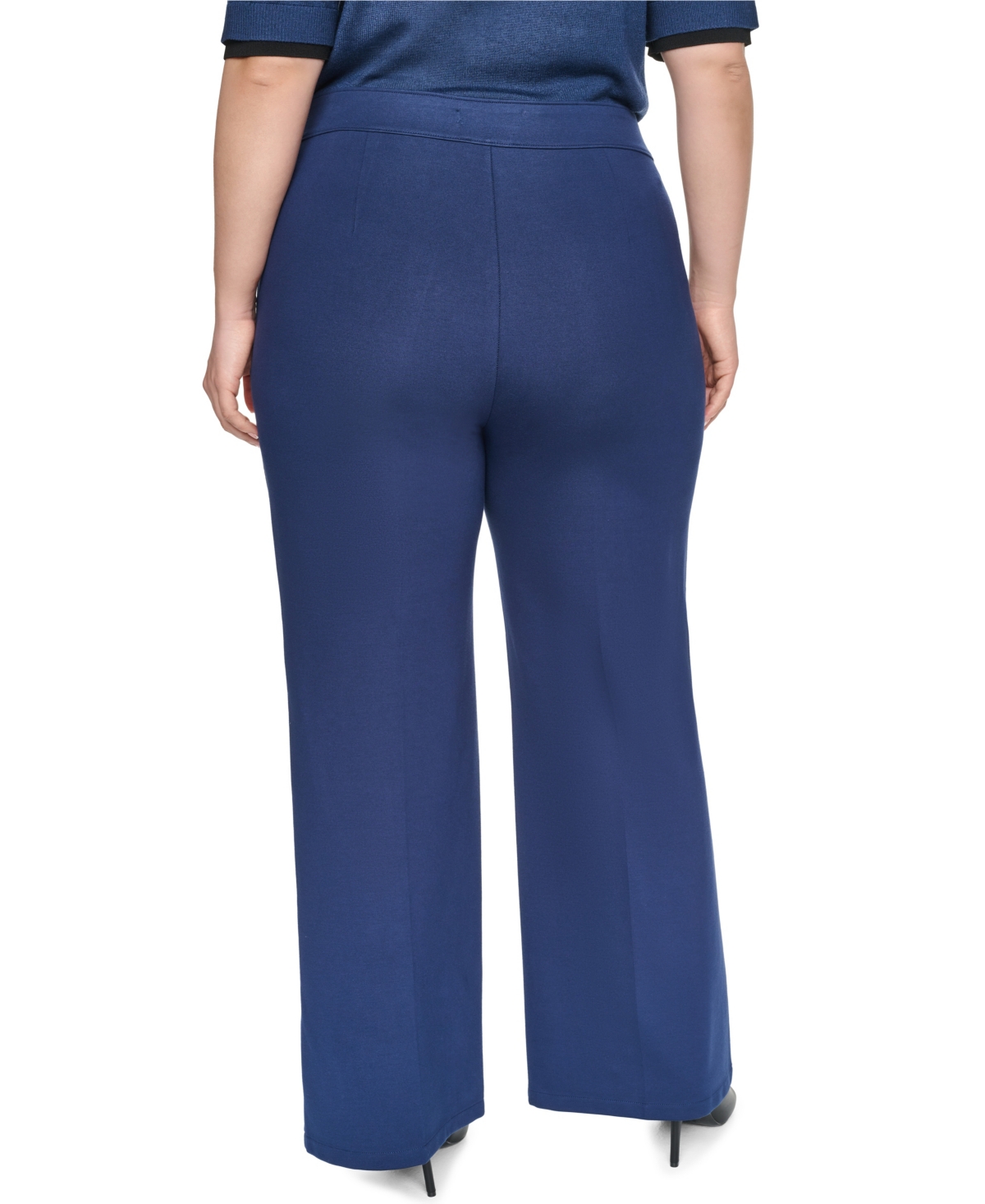 Karl Lagerfeld Paris Plus Compression Sailor Mid-Rise Straight Pants