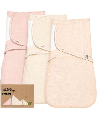 3pk Lyra Muslin Swaddles for Newborns, 100% Cotton Baby Swaddle Sleep Sack for 3-6 Months Girls, Boys