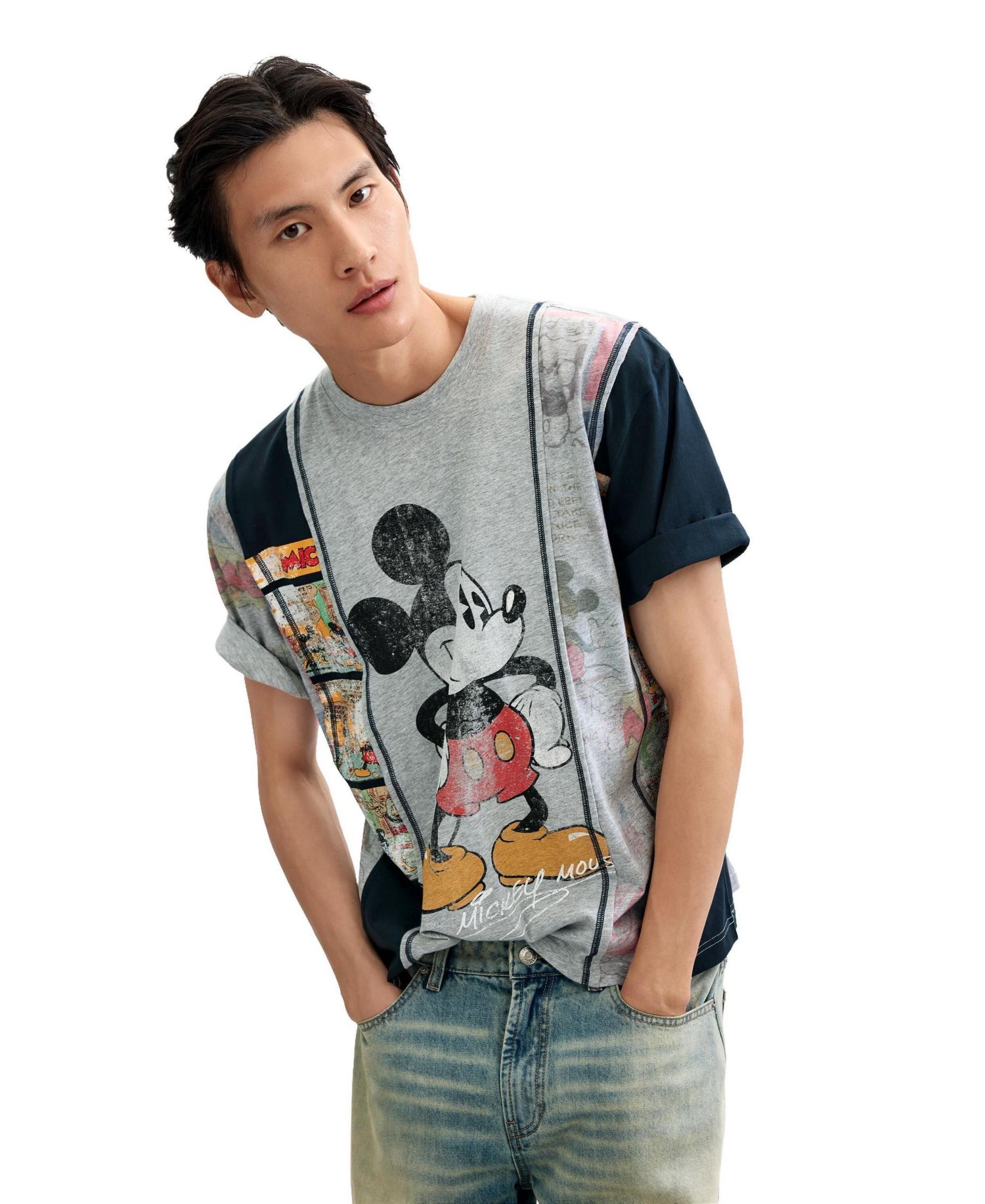 Men's Mickey collage T-shirt