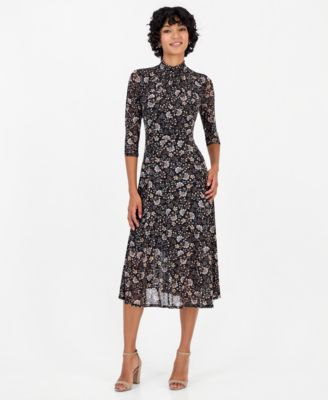 Petite Floral Chiffon Midi A-Line Dress