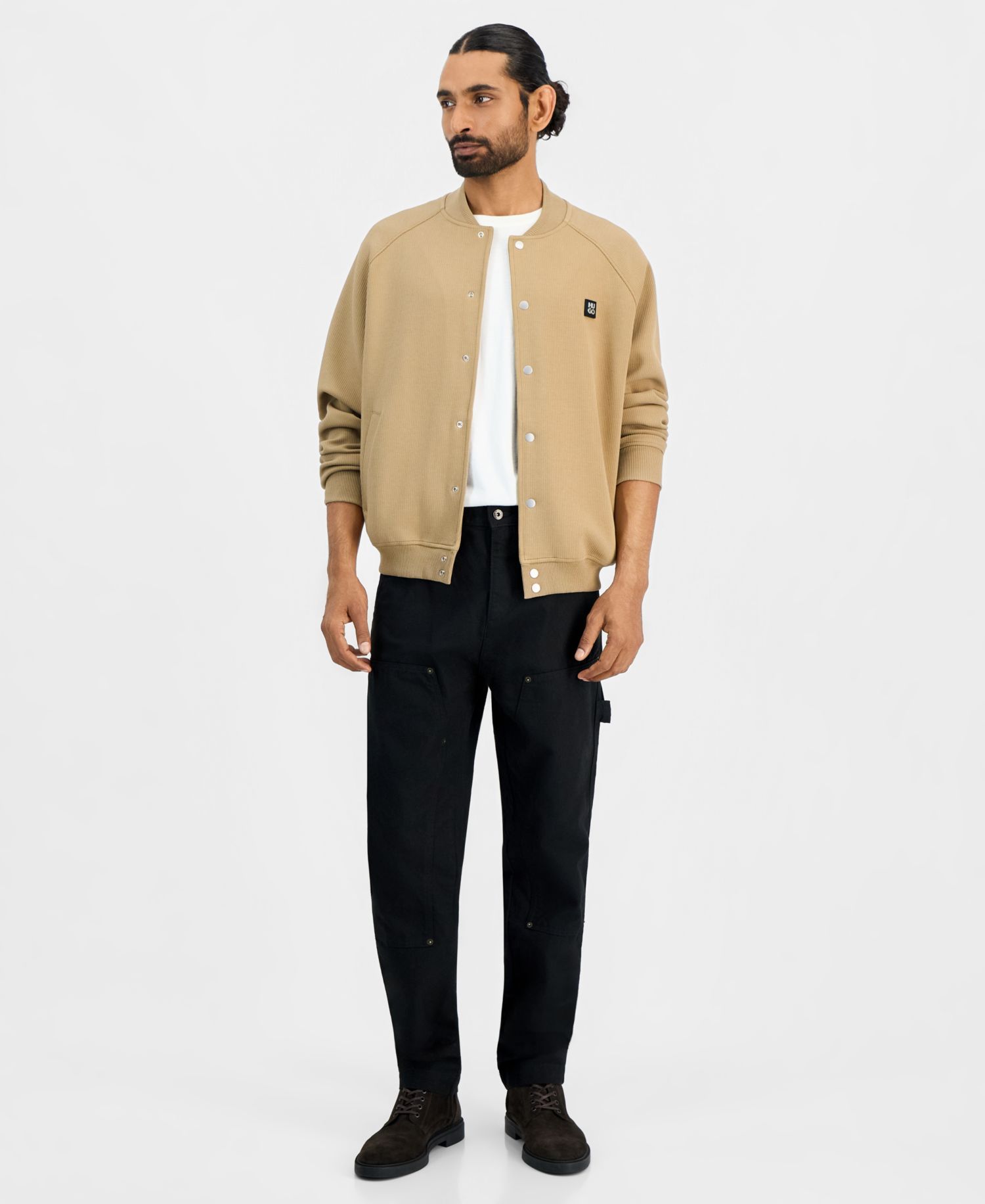 HUGO by Men's Dabin Regular-Fit Ribbed Bomber Jacket