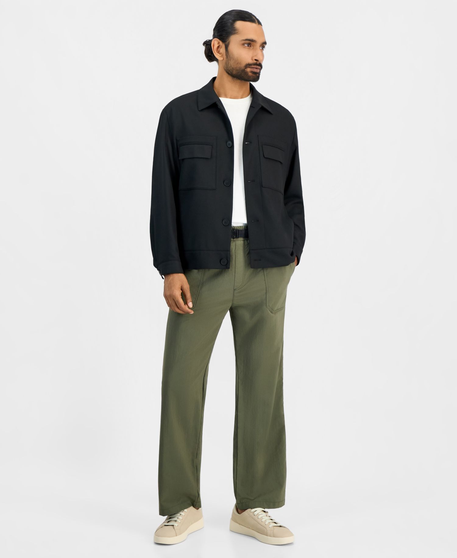 HUGO by Men's Juliano Slim-Fit Twill Pleated-Back Jacket