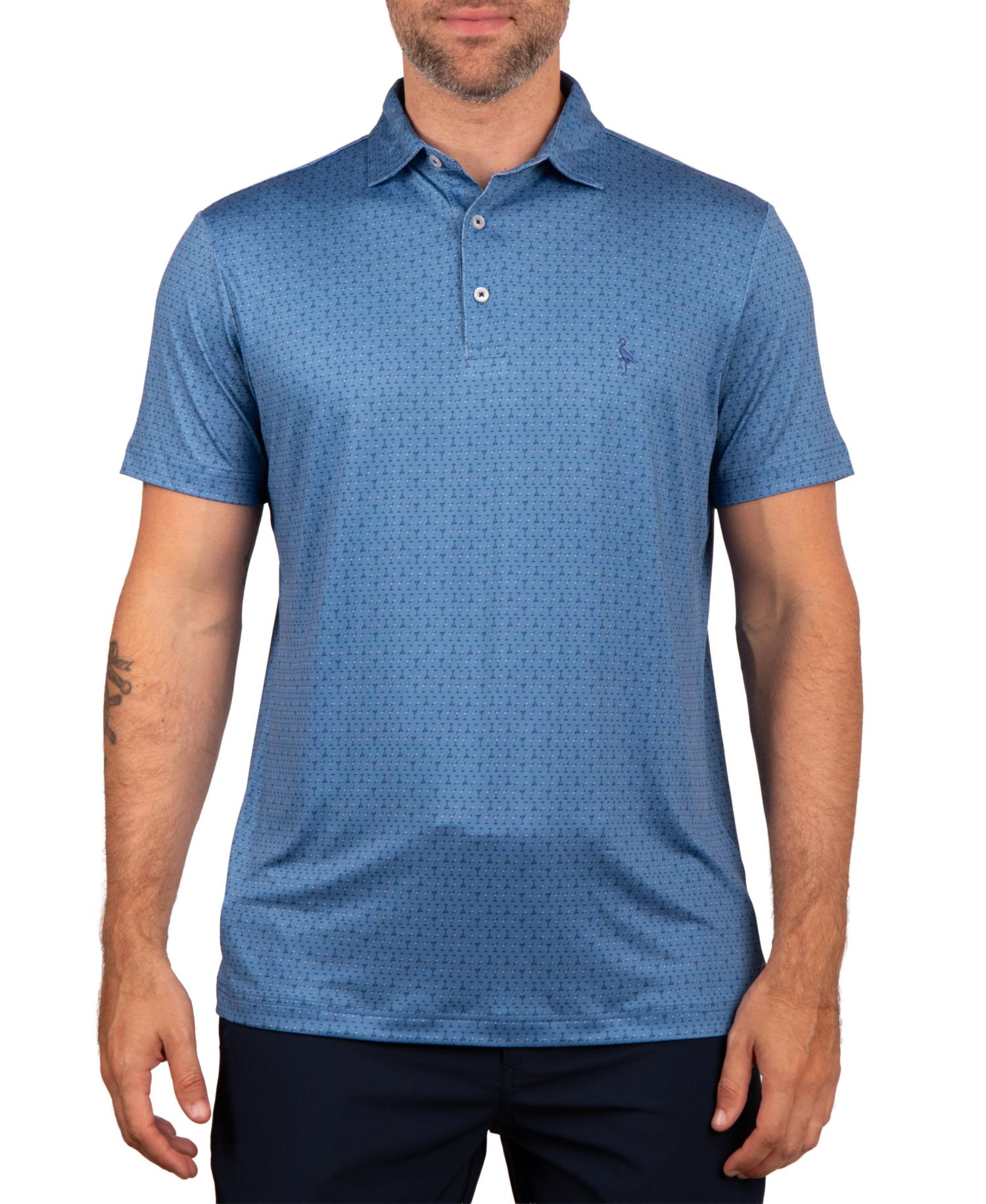 Men's Martini Glasses Performance Polo