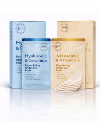 Under Eye Masks Duo - Korean Skincare Under Eye Pads with Vitamin C, E, Hyaluronic and Ceramide for Hydration and Brightening Treatment