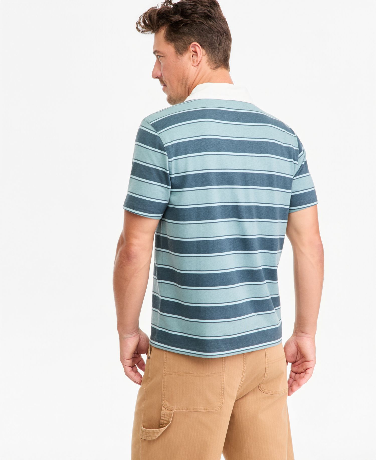 Men's Short-Sleeve Striped Rugby Shirt