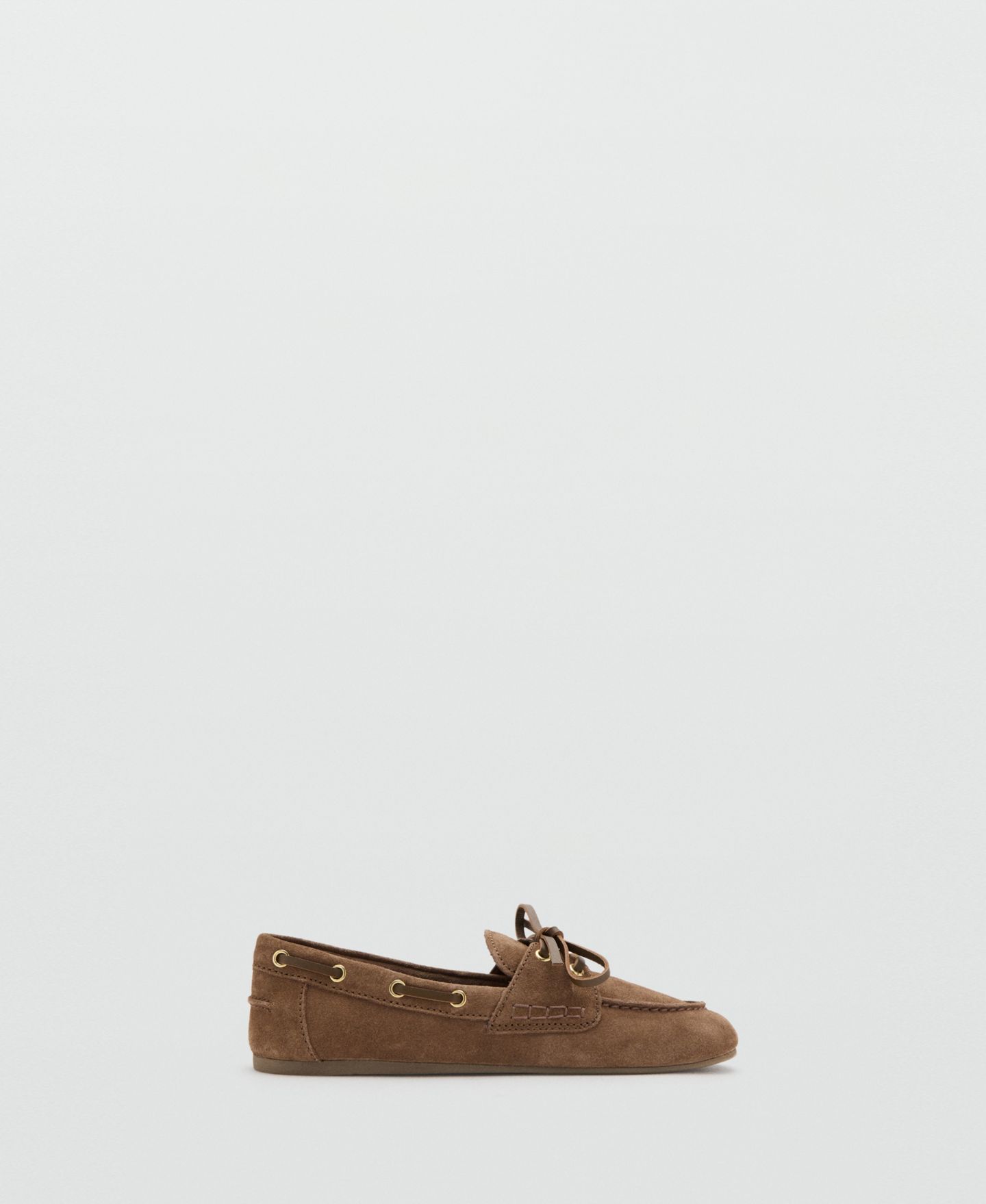 Женские туфли MANGO Suede Boat, цвет: Коричневый — фото 1