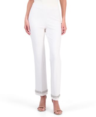 Women's Hollywood Waist Flare Ankle Embellished Pants