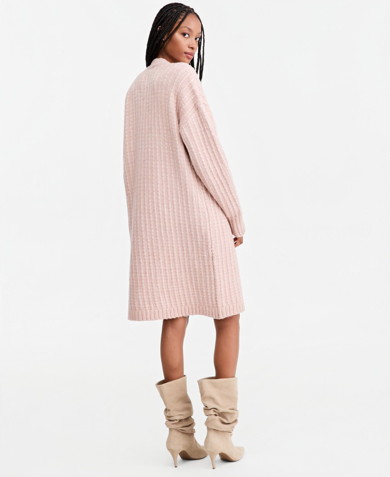 Women's Duster Open-Front Ribbed-Knit Cardigan