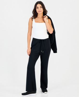 Petite High-Rise Drawstring Flare Sweatpants