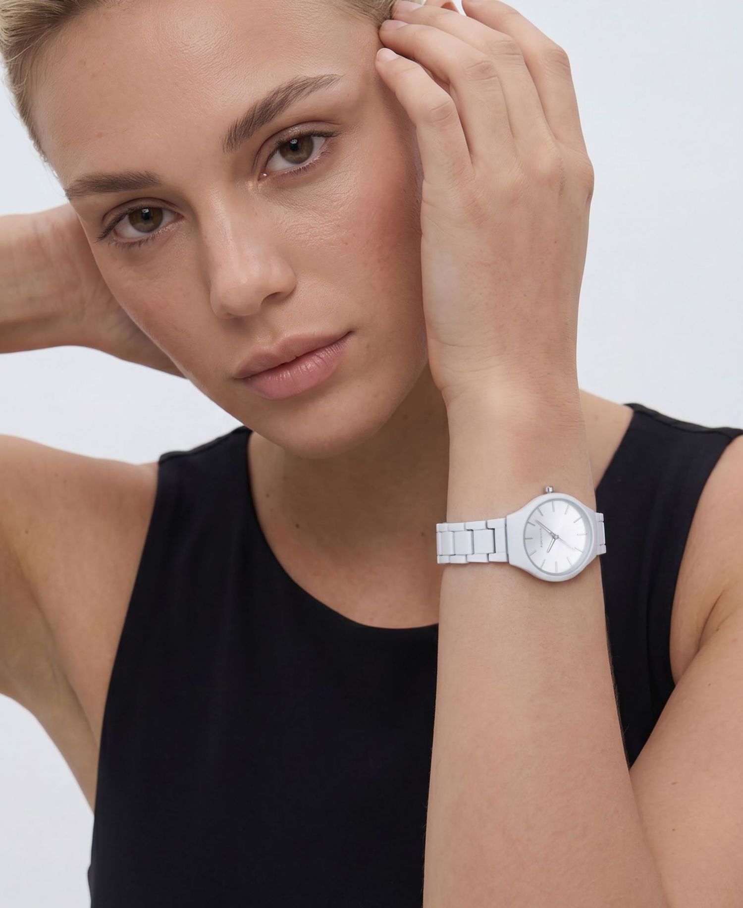 Women's White Stockholm White Face Watch