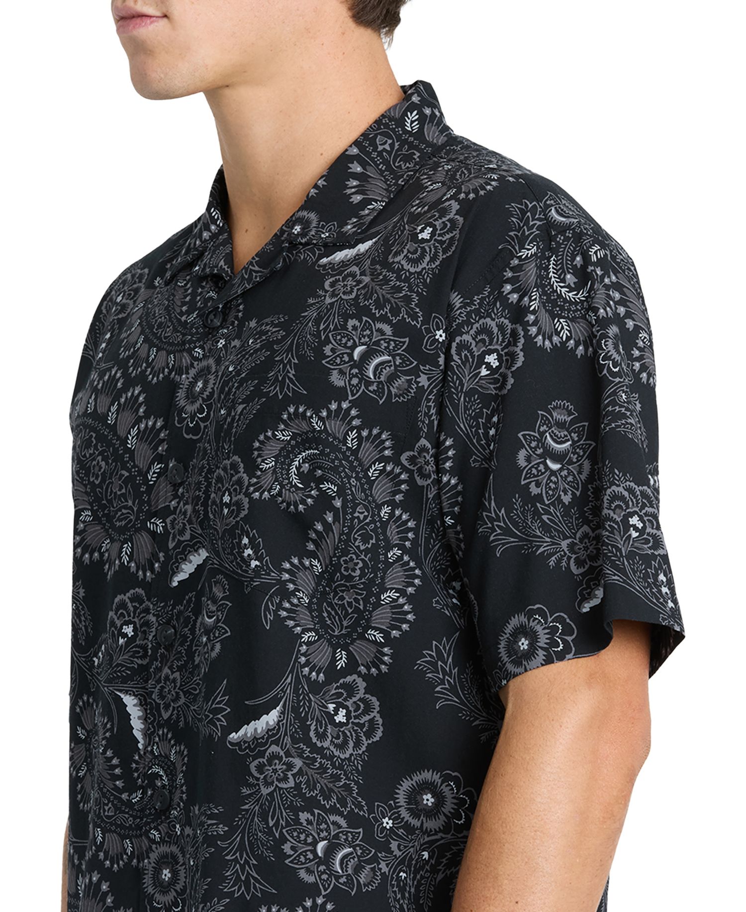 Men's Cotton Viscose Blend Collared Button-Up Shirt