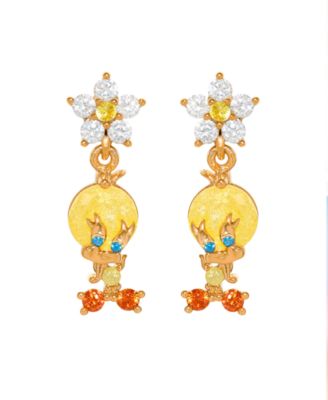 Crystal Looney Tunes Tweety Bird Earrings