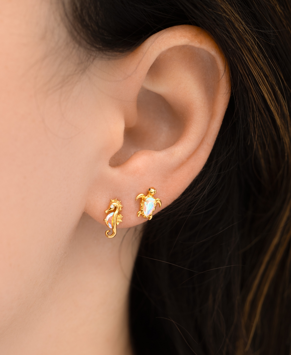 Girls Crew Crystal Summer Catch Stud Earrings Set