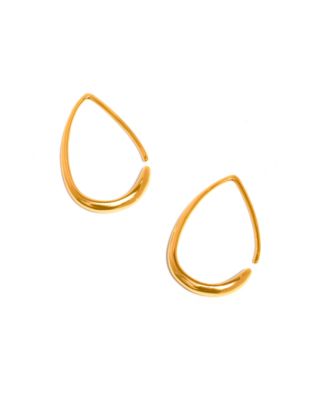 Gold-Plated Through Hoop Earrings