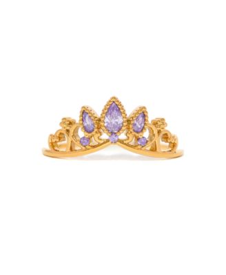 Crystal Disney Princess Tangled Rapunzel Crown Sterling Silver Ring