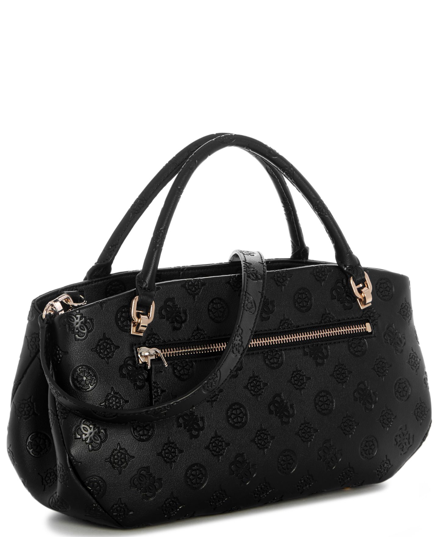 Женская сумка GUESS Carmella Medium Satchel Handbag, цвет: Чёрный — фото 2