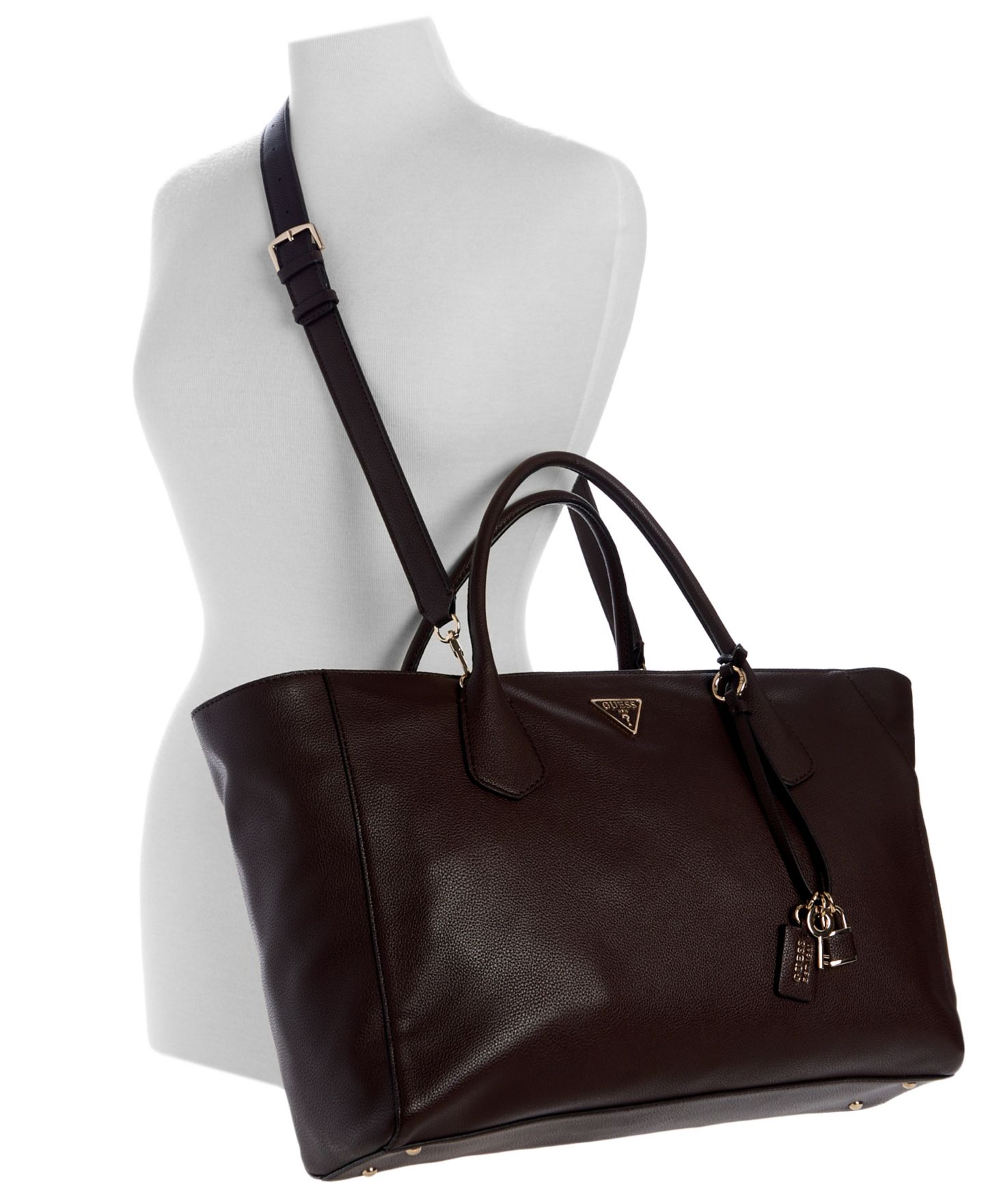 Женская сумка GUESS Marissa Tech Extra-Large Tote, цвет: Чёрный — фото 8