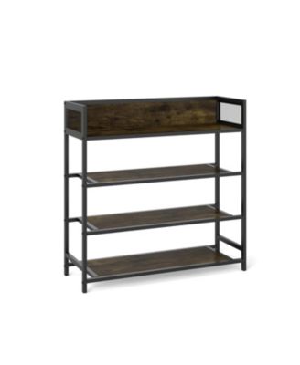 4-Tier Shoe Organizer Shelf with Metal Frame for Bedroom or Hallway