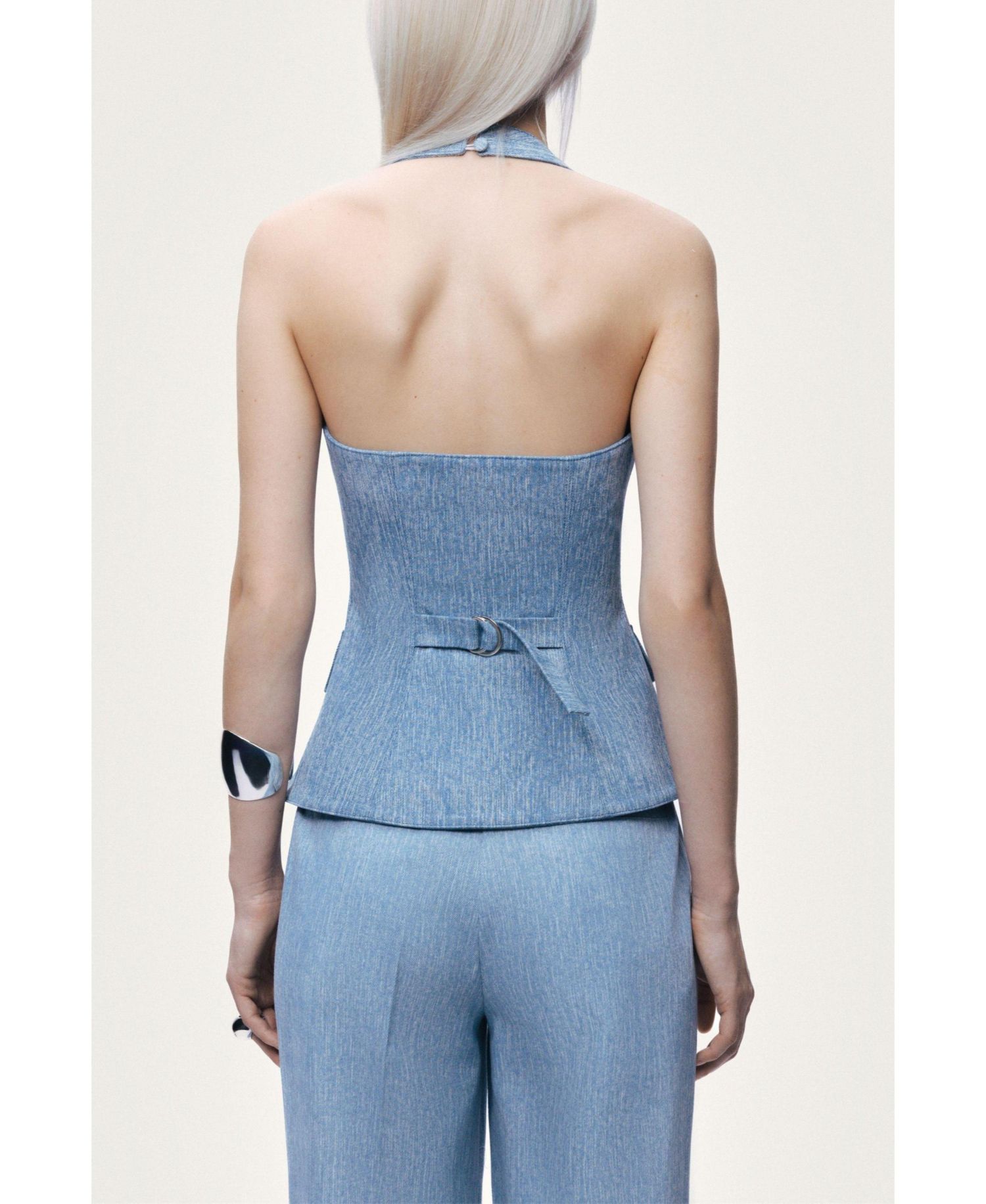Women's Embellished Halter Neck Bustier Top