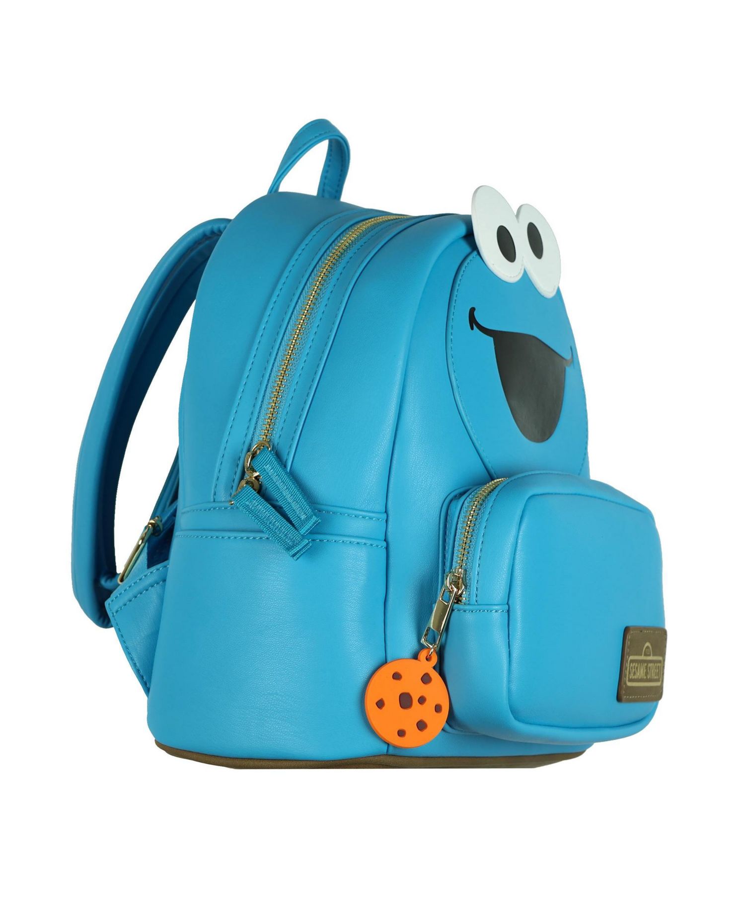 Cookie Monster 11 Inch Mini Backpack Character Faux Leather Small Purse