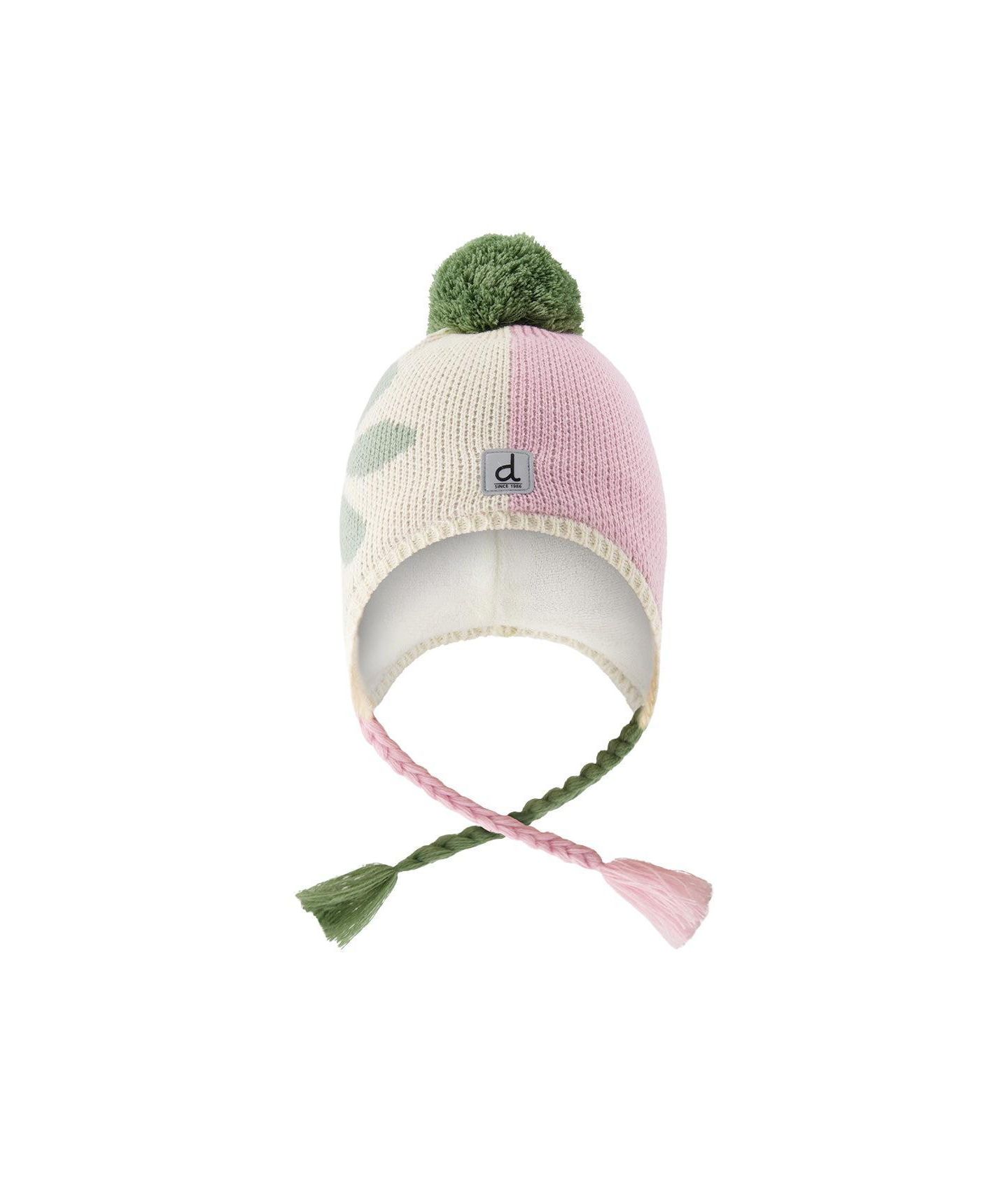 Шапка Deux par Deux Winter Peruvian Knit Hat для девочек, цвет: Розовый / Зелёный — фото 1