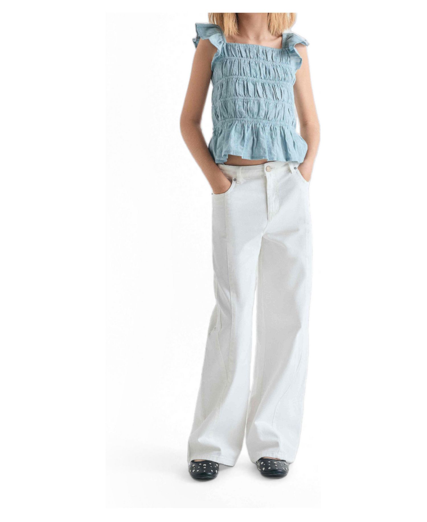 Women's Ruched Ruffled Blouse