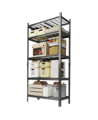 Adjustable 36" W x 16" D x 72" H Heavy Duty 5 Tier Metal Shelves for Garage Kitchen Pantry Warehouse Basement Storage
