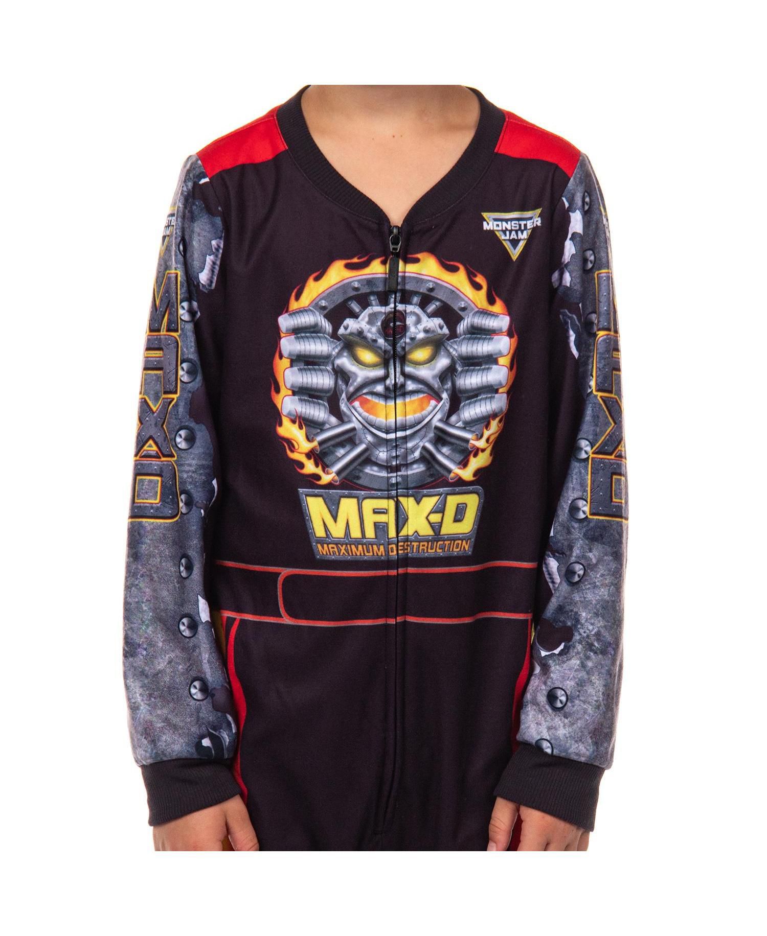 Big Boys (4-16) Union Suit Fleece Maximum Destruction Monster Truck One Piece Pajamas