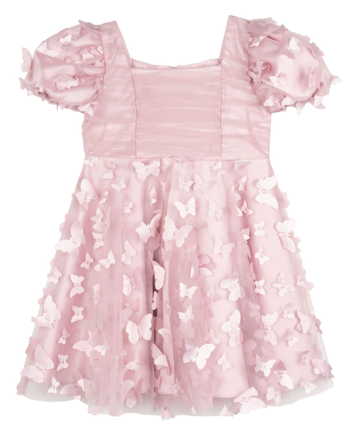 Платье Rare Editions 3D Butterfly Mesh Skirt Dress для девочек, цвет: Розовато-лиловый — фото 4