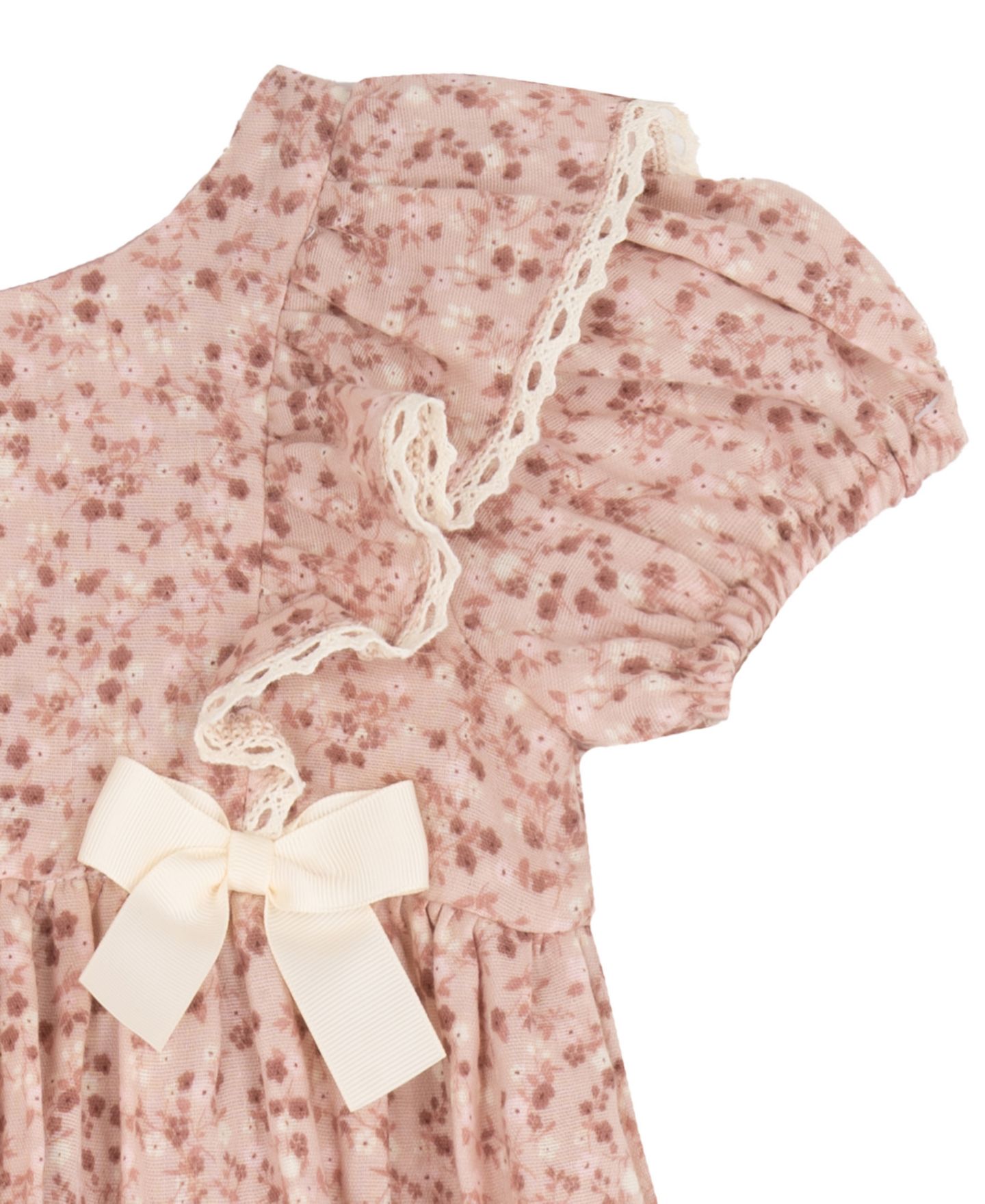 Платье Rare Editions Print Double Cotton Gauze Puff Sleeve Dress для девочек-малышей, цвет: Пудровый — фото 3