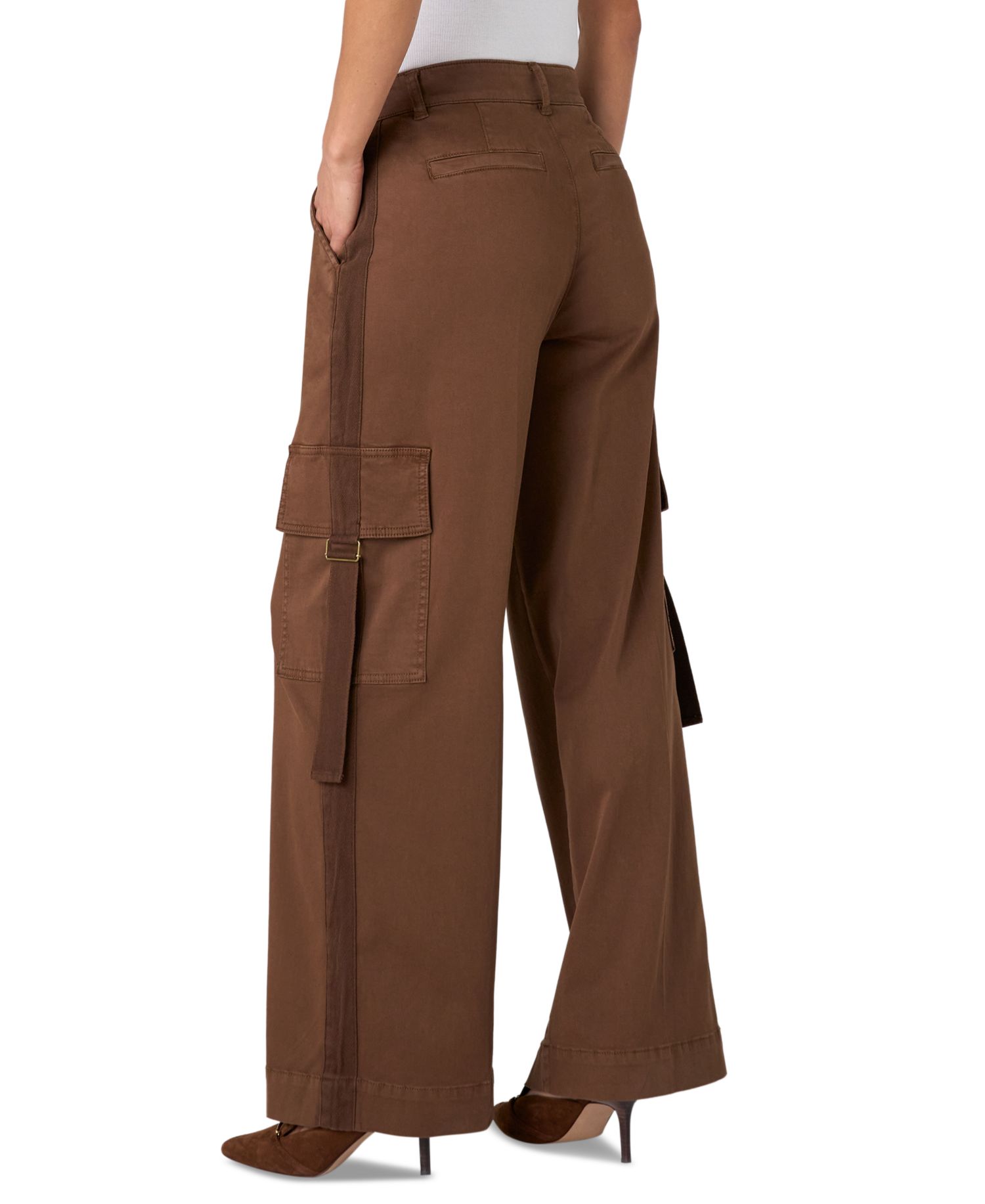 Women's Mid-Rise Cargo Wide-Leg Pants