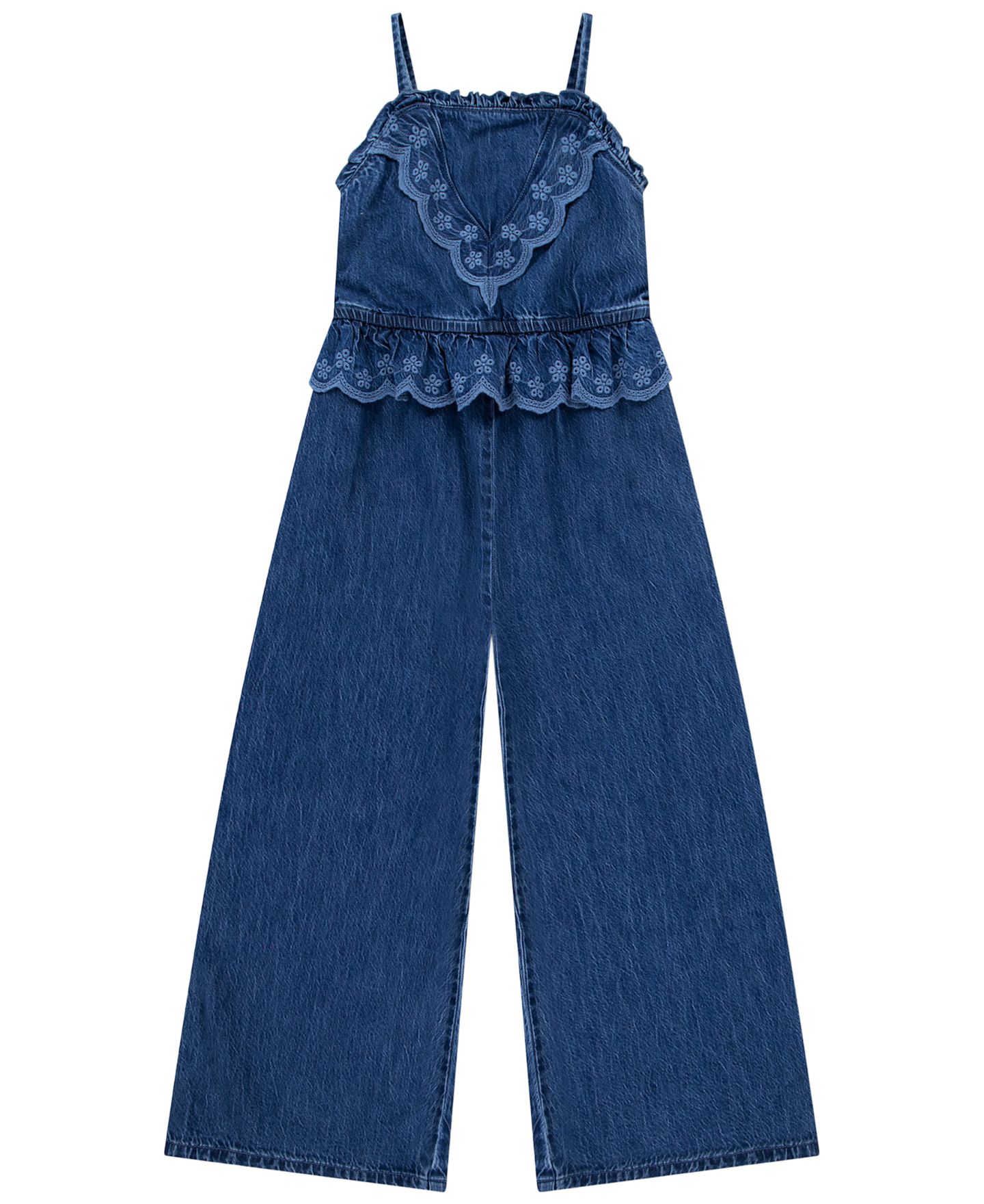 Детский джинсовый сарафан abercrombie kids без рукавов, 5-16, цвет: Тёмный синий — фото 1