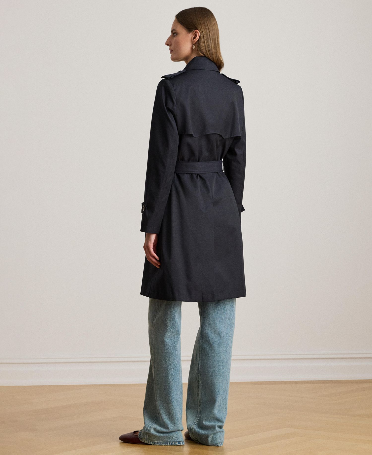 Petite Belted Water-Resistant Trench Coat