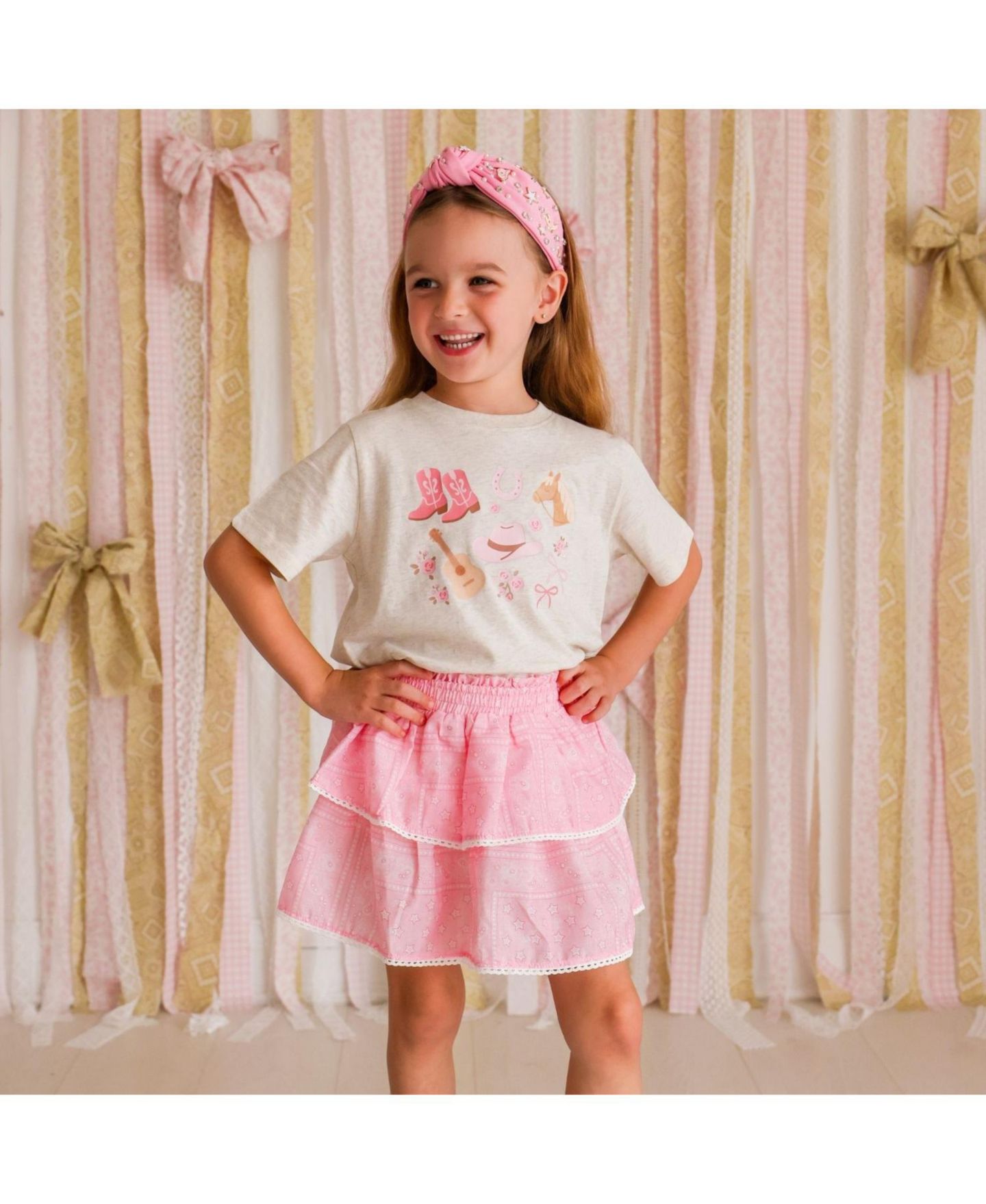 Аксессуары для волос Sweet Wink Cowgirl Cutie Western Gemstone Headband для девочек, цвет: Розовый — фото 4