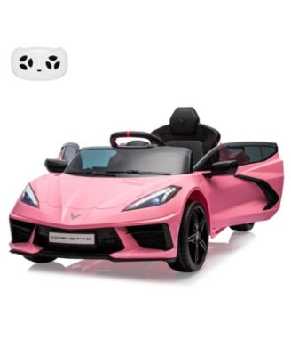 Licensed Sporty Car 12V Electric Ride-On Sports Car, Remote Control, LED Lights, Music, Visual Dashboard, Battery Powered Gift Toy for Kids
