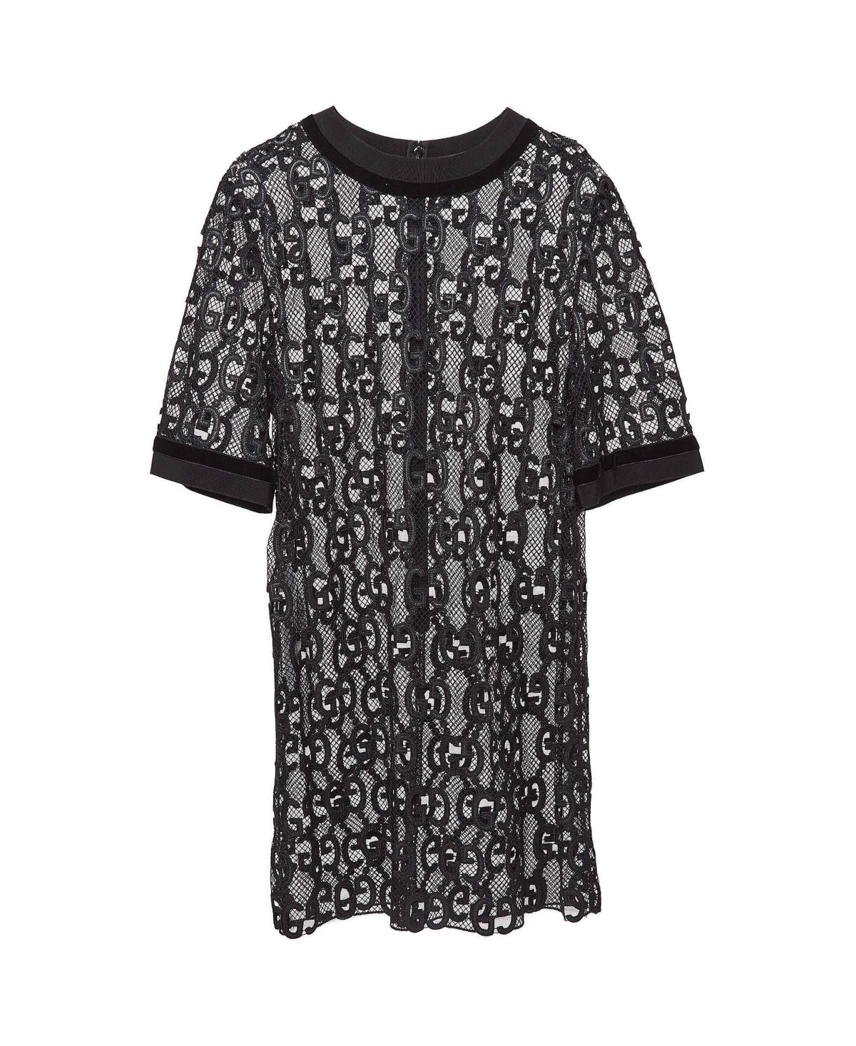 Pre-Owned Gucci Women's Gg Macrame Lace Short Dress