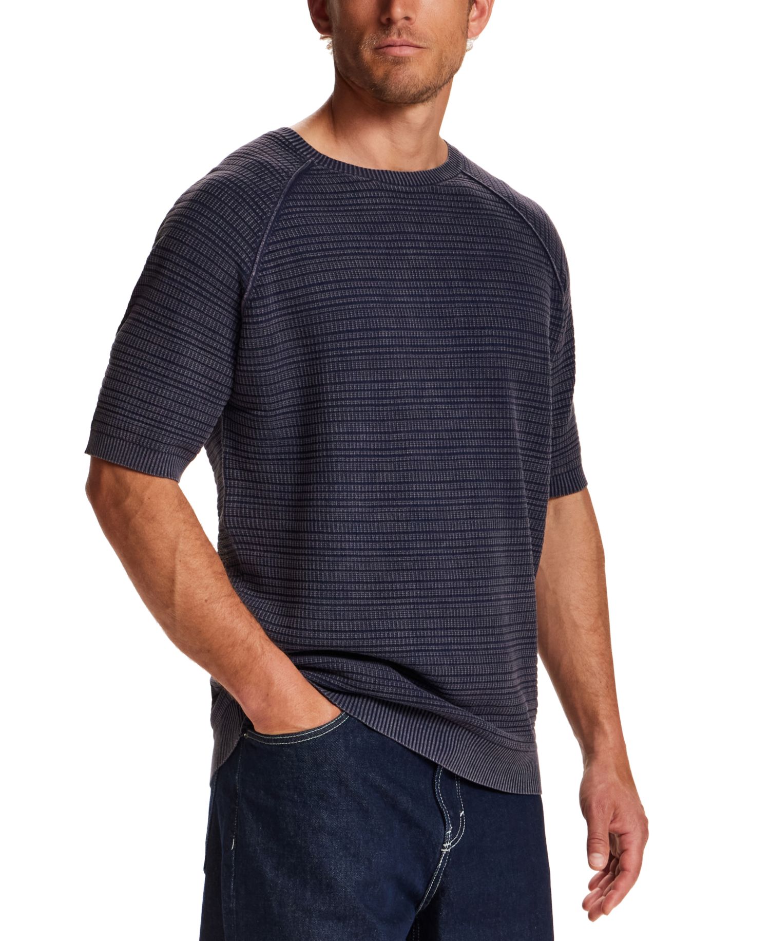 Mens' Vertical Dash Crewneck Sweater