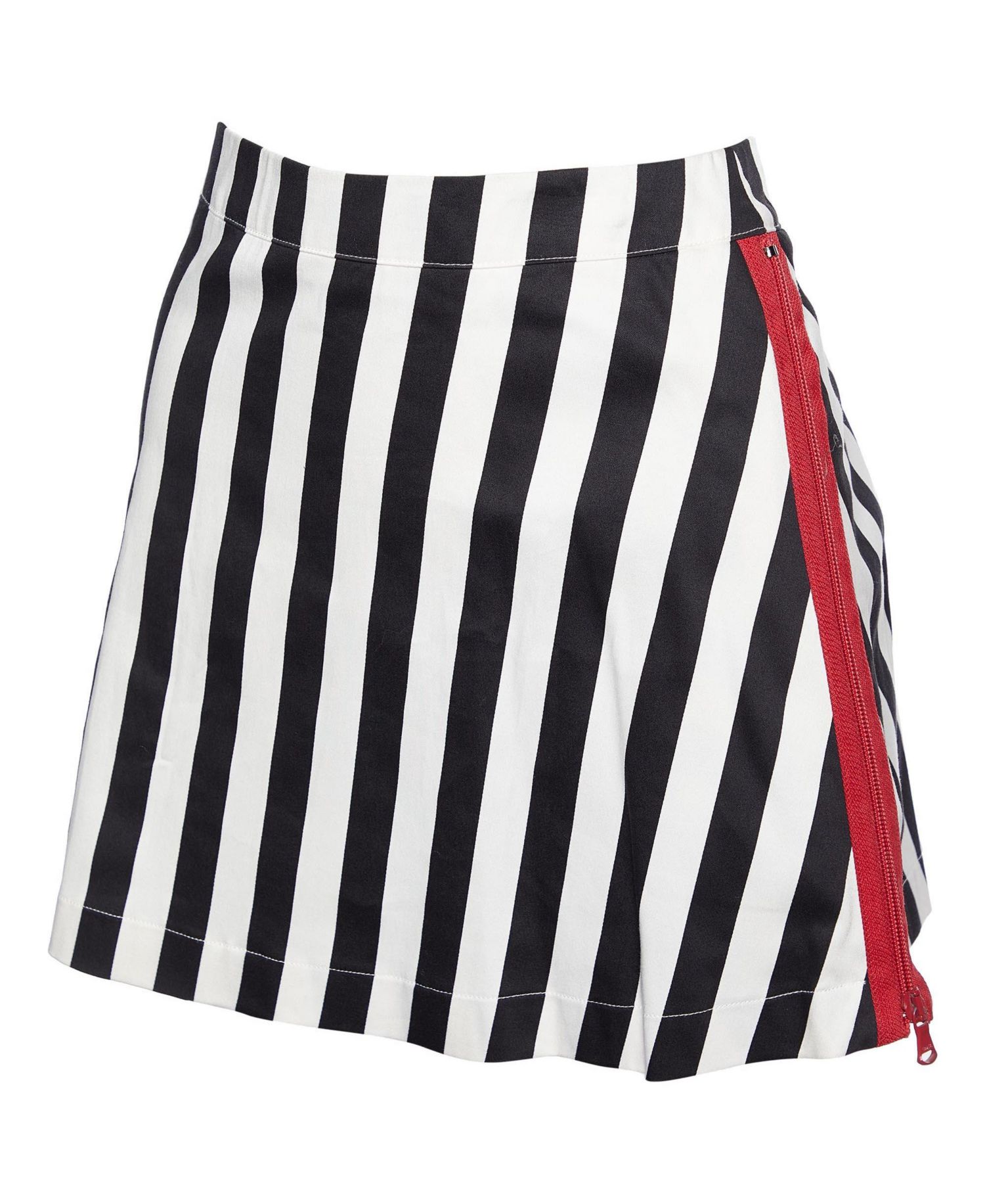 Women's Cotton Contrast Zip Detail Mini Skirt