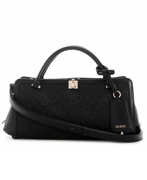Женская сумка GUESS Audrey Logo Large Satchel Handbag, цвет: Чёрный