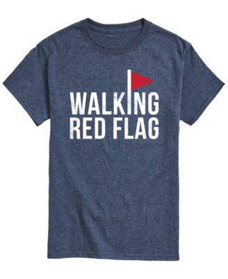 Men's Walking Red Flag Short-Sleeve Graphic T-Shirt