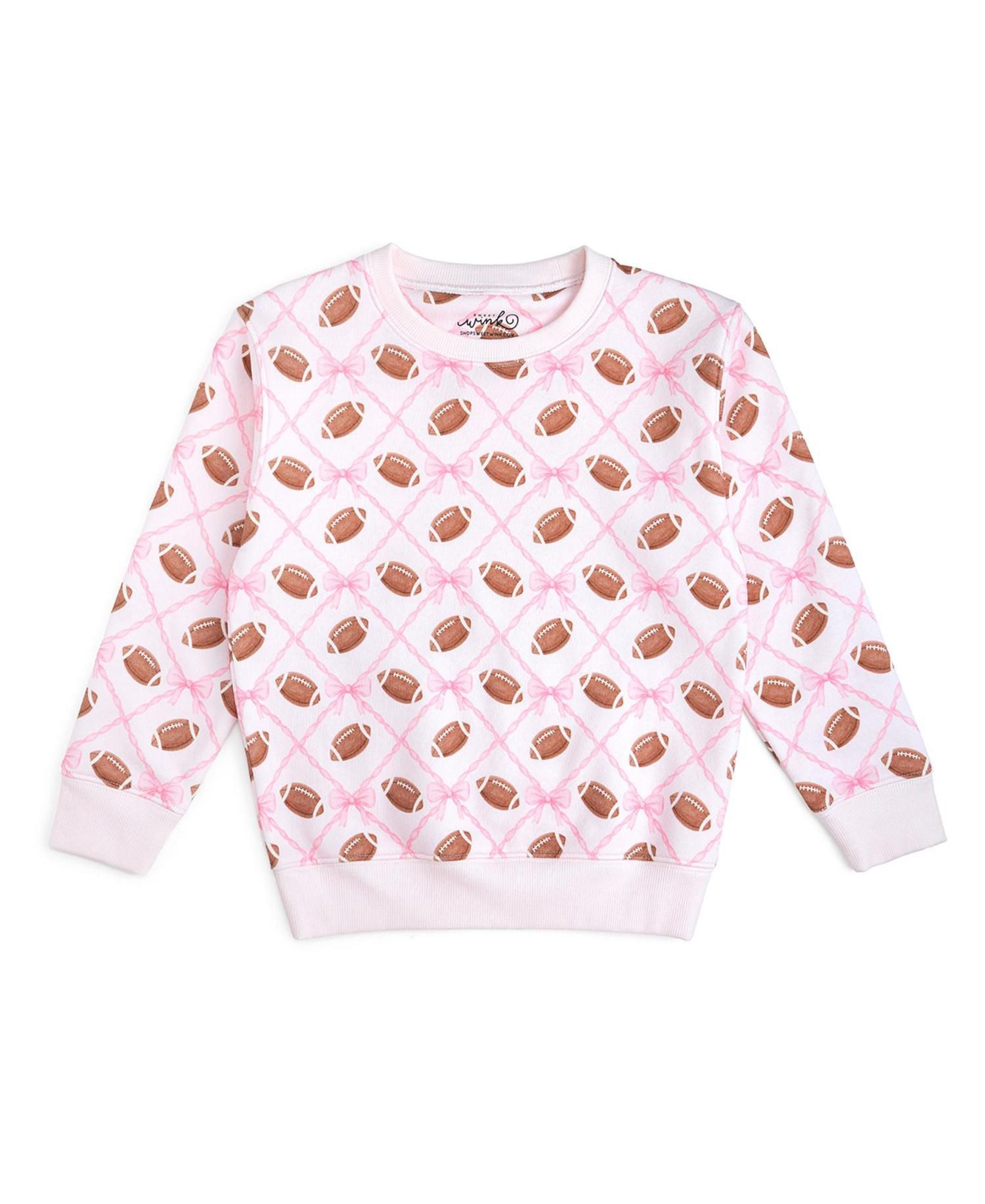 Big Girls Football Trellis Sweatshirt